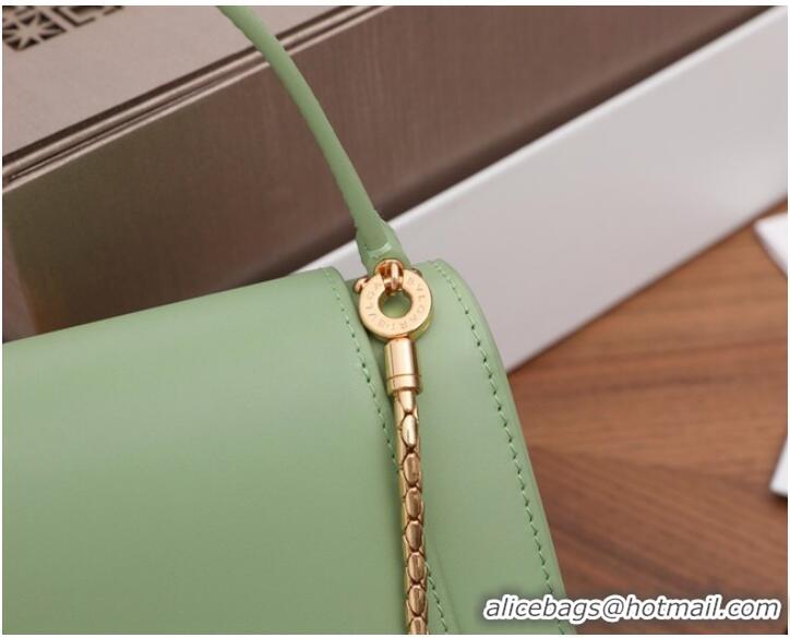 Well Crafted Bvlgari Serpenti Forever leather small crossbody bag B21076 light green