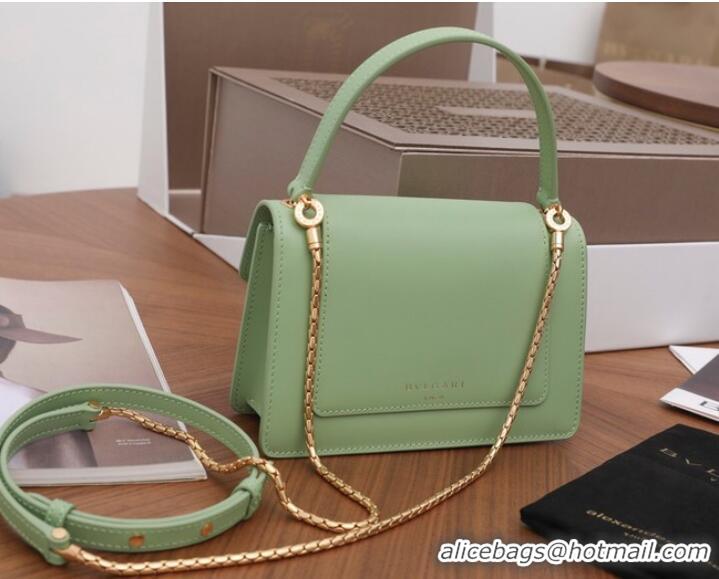 Well Crafted Bvlgari Serpenti Forever leather small crossbody bag B21076 light green