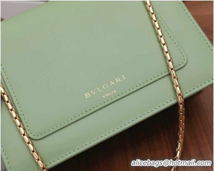 Well Crafted Bvlgari Serpenti Forever leather small crossbody bag B21076 light green