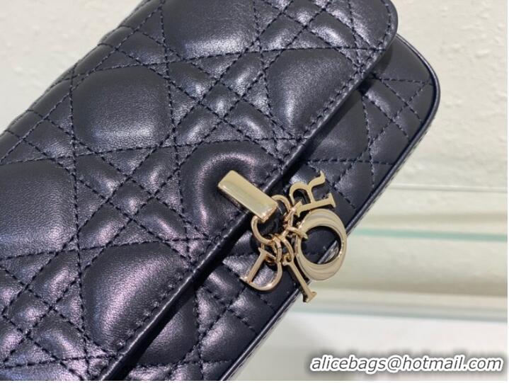 Inexpensive LADY DIOR PHONE POUCH Cannage Lambskin S0977O black