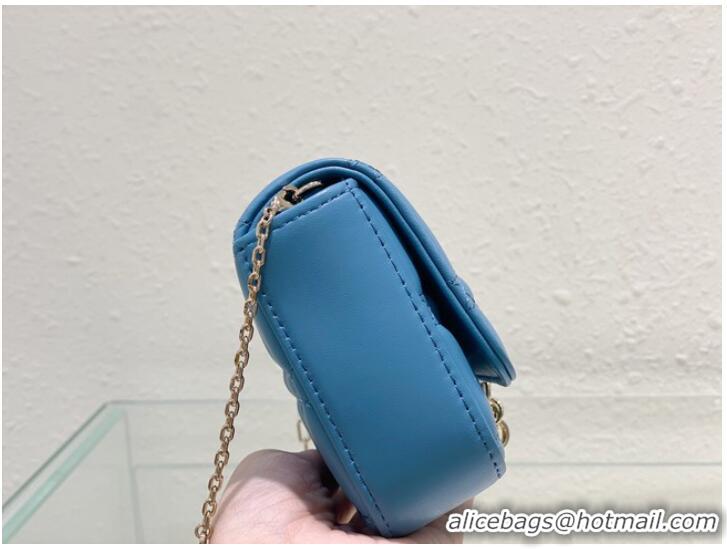 Top Quality LADY DIOR PHONE POUCH Cannage Lambskin S0977O Cloud Blue