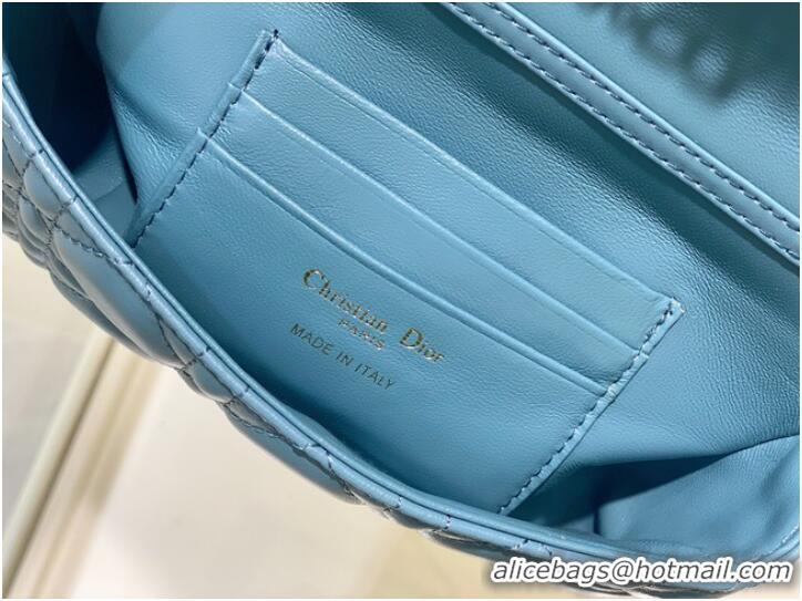 Top Quality LADY DIOR PHONE POUCH Cannage Lambskin S0977O Cloud Blue