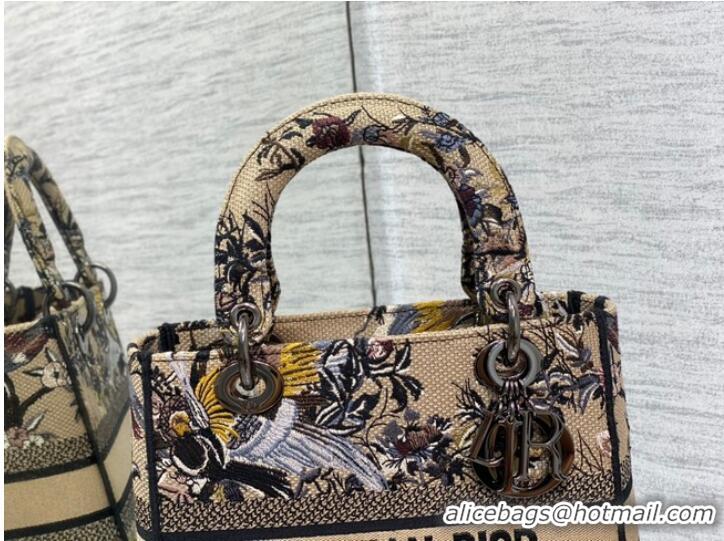 Popular Style MEDIUM LADY D-LITE BAG Ecru Multicolor Dior Jardin d Hiver Embroidery M0566BRWD