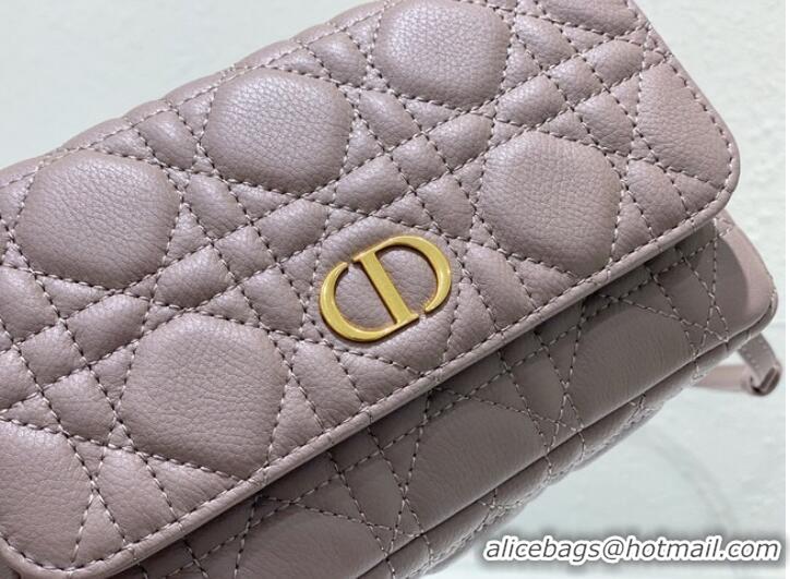 Fashion Discount DIOR CARO POUCH WITH CHAIN Supple Cannage Calfskin S5125UWH Blush