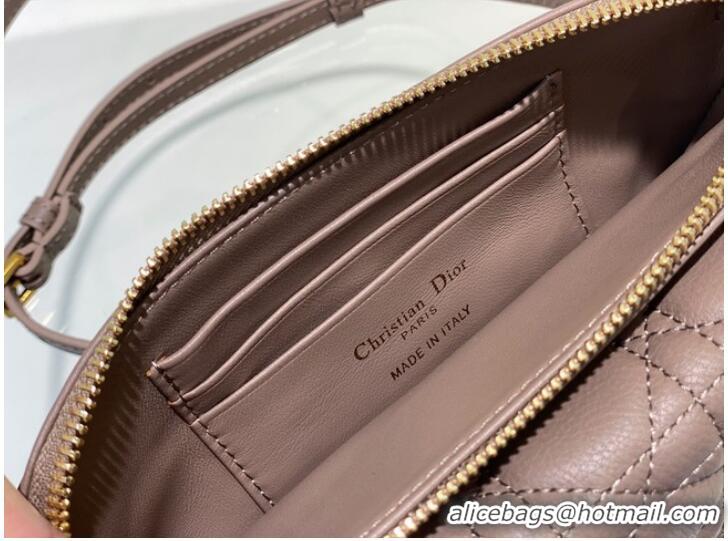 Fashion Discount DIOR CARO POUCH WITH CHAIN Supple Cannage Calfskin S5125UWH Blush