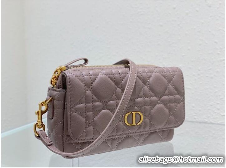 Fashion Discount DIOR CARO POUCH WITH CHAIN Supple Cannage Calfskin S5125UWH Blush