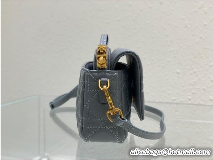 Most Popular DIOR CARO POUCH WITH CHAIN Supple Cannage Calfskin S5125UWH Cloud Blue