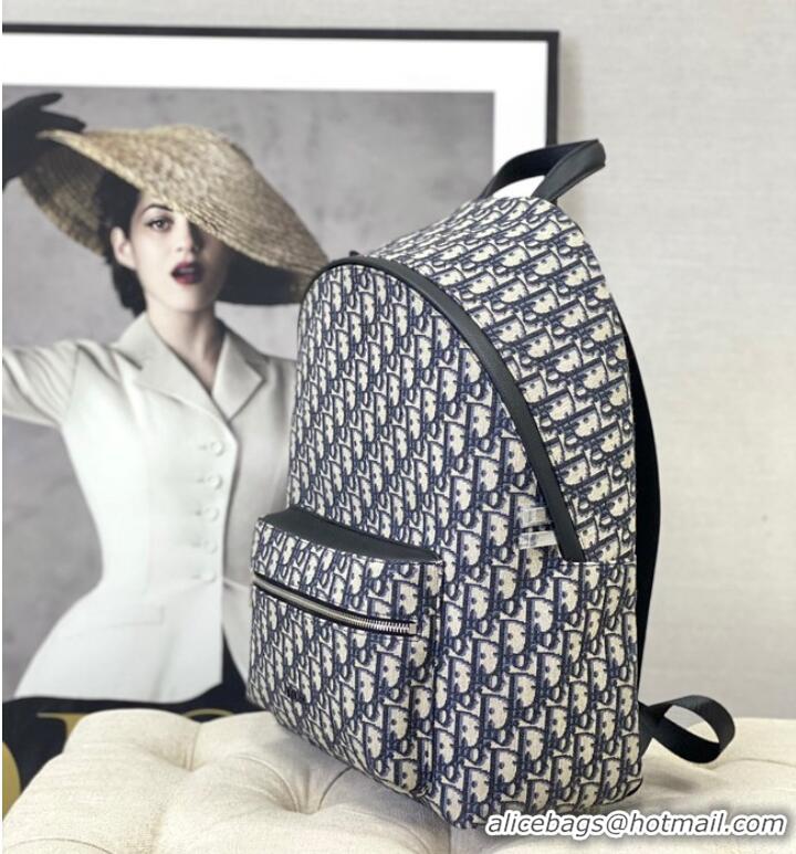 Top Grade DIORTRAVEL BACKPACK Blue Dior Oblique Jacquard M6104STZQ