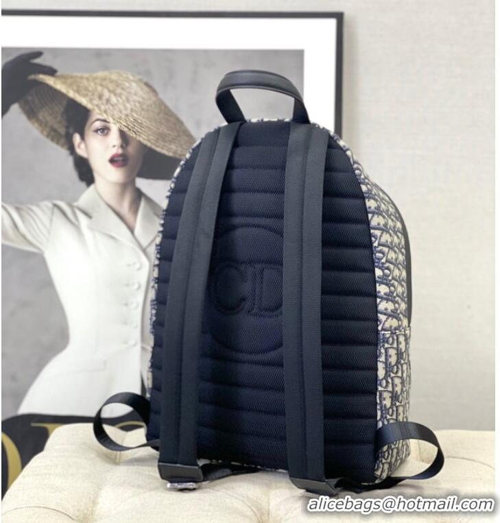 Top Grade DIORTRAVEL BACKPACK Blue Dior Oblique Jacquard M6104STZQ