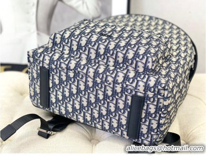 Top Grade DIORTRAVEL BACKPACK Blue Dior Oblique Jacquard M6104STZQ