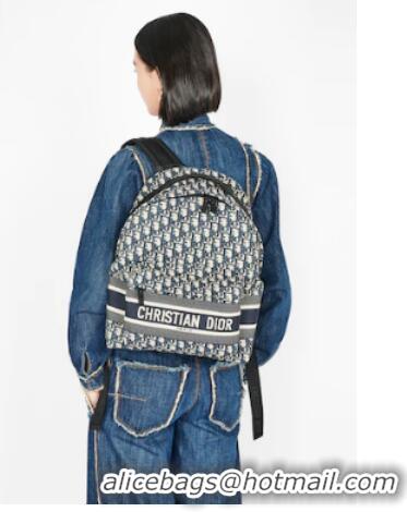 Top Grade DIORTRAVEL BACKPACK Blue Dior Oblique Jacquard M6104STZQ