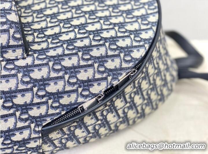 Top Grade DIORTRAVEL BACKPACK Blue Dior Oblique Jacquard M6104STZQ