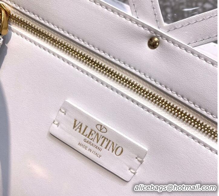 Trendy Design VALENTINO GARAVANI Roman Stud soft sheep leather chain shoulder bag WW2B0I60B white