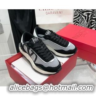 Best Price Valentino Lacerunner Mesh and Mesh Sneakers White/Black 090628