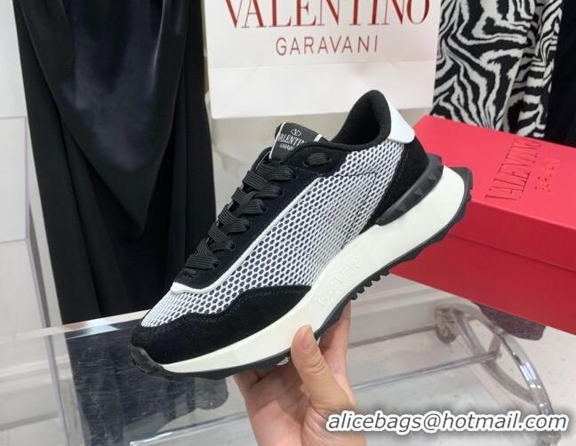 Best Price Valentino Lacerunner Mesh and Mesh Sneakers White/Black 090628