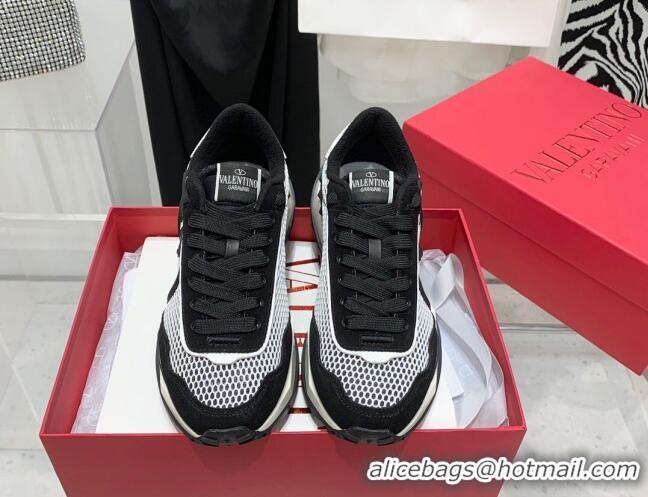 Best Price Valentino Lacerunner Mesh and Mesh Sneakers White/Black 090628