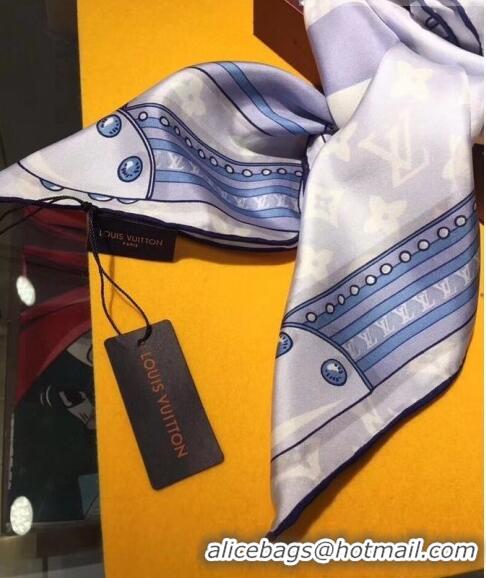 Promotional Louis Vuitton Silk Square Scarf 110x110cm LVS41307 Blue 2022