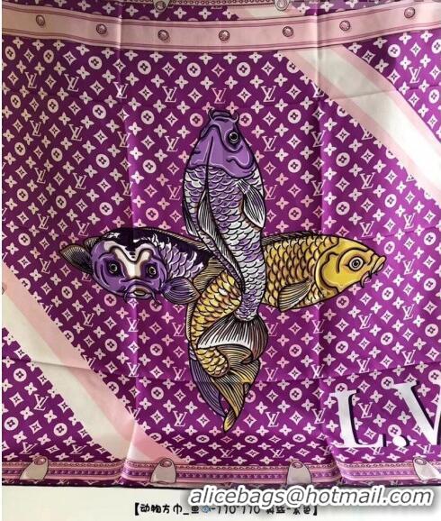 Good Taste Louis Vuitton Silk Square Scarf 110x110cm LVS41308 Purple 2022