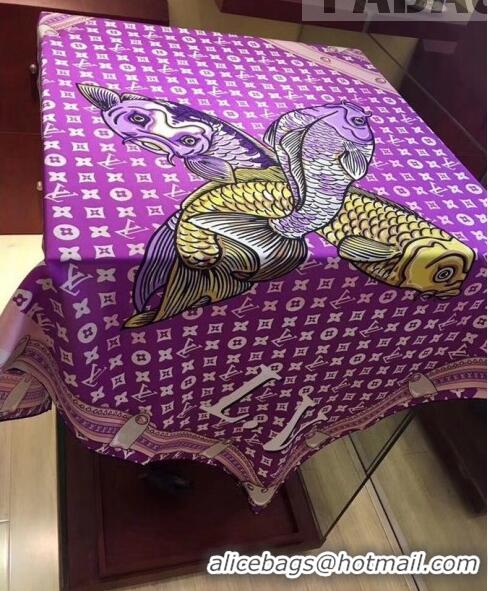 Good Taste Louis Vuitton Silk Square Scarf 110x110cm LVS41308 Purple 2022