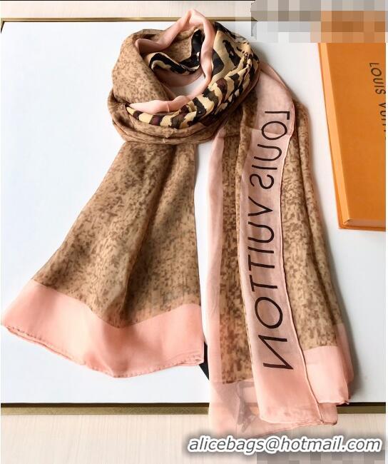 Famous Brand Louis Vuitton Silk Long Scarf 140x200cm LVS41310 Pink 2022