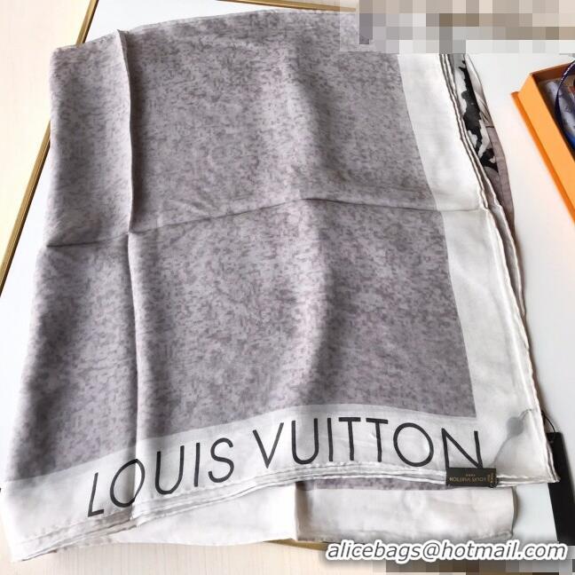 Shop Discount Louis Vuitton Silk Long Scarf 140x200cm LVS41311 Grey 2022