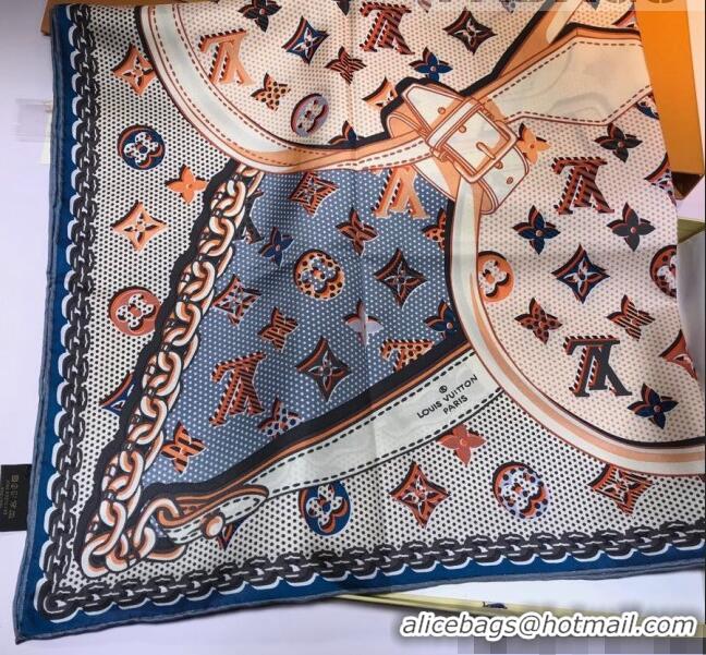 Classic Grade Louis Vuitton Silk Square Scarf 90x90cm LVS41313 Blue 2022