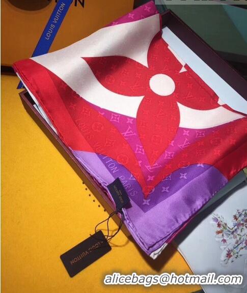 Top Quality Louis Vuitton Silk Square Scarf 110x110cm LVS41315 Red 2022