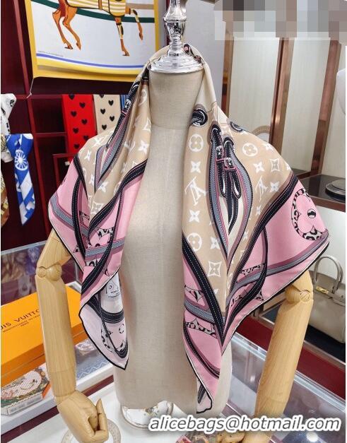 Pretty Style Louis Vuitton Wild At Heart 70 Silk Square Scarf 90x90cm LVS41321 Pink 2022