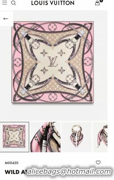 Pretty Style Louis Vuitton Wild At Heart 70 Silk Square Scarf 90x90cm LVS41321 Pink 2022