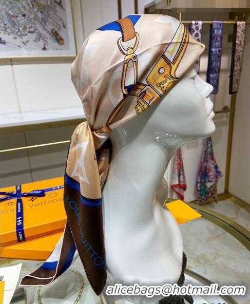 Good Product Louis Vuitton All That Straps Silk Square Scarf 90x90cm LVS41322 Beige 2022