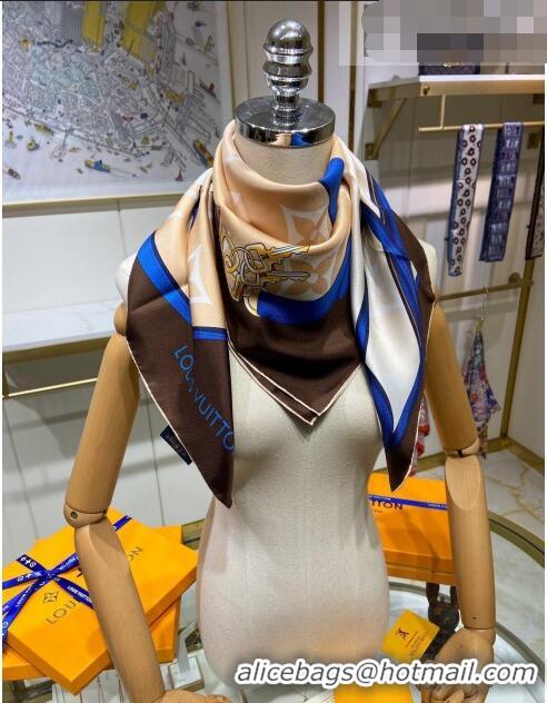 Good Product Louis Vuitton All That Straps Silk Square Scarf 90x90cm LVS41322 Beige 2022