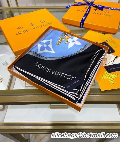 Shop Best Louis Vuitton All That Straps Silk Square Scarf 90x90cm LVS41323 Blue 2022