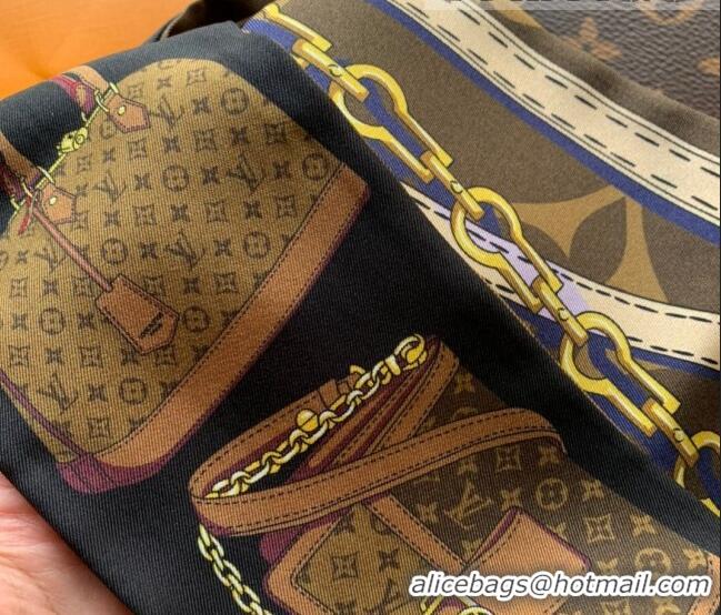 Good Product Louis Vuitton Bags Silk Bandeau Scarf 8x120cm 053004 Brown/Black 2022