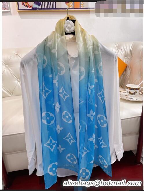 Promotional Louis Vuitton Monogram Gradient LV Envy Long Scarf 35x162cm LV3017 Blue 2022