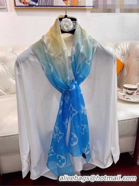 Promotional Louis Vuitton Monogram Gradient LV Envy Long Scarf 35x162cm LV3017 Blue 2022