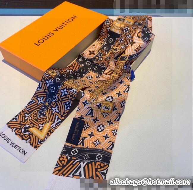 Good Looking Louis Vuitton LV Crafty Silk Bandeau Scarf 8x120cm 053187 Orange 2022