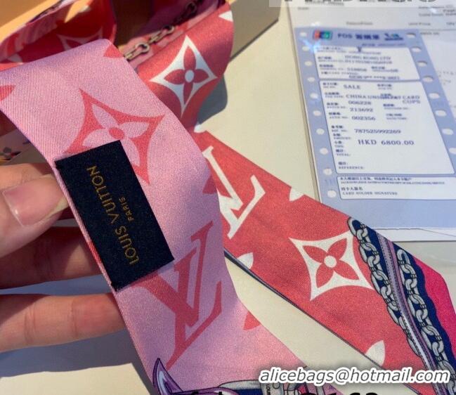 Top Quality Louis Vuitton Monogram Silk Bandeau Scarf 5x120cm 05319114 Pink 2022