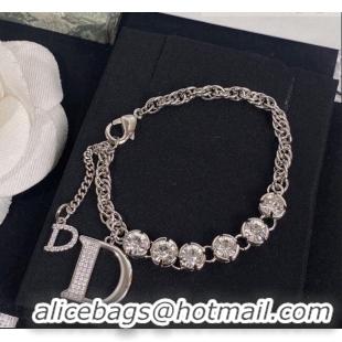 Buy Fashionable Dior Crystal Bracelet DB2281563 Silver 2022