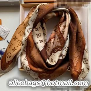 Promotional Louis Vuitton Monogram Confidential Silk Square Scarf 90x90cm LV2636 Brown 2022