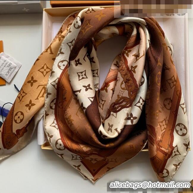 Promotional Louis Vuitton Monogram Confidential Silk Square Scarf 90x90cm LV2636 Brown 2022