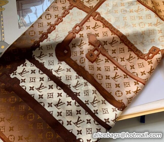 Promotional Louis Vuitton Monogram Confidential Silk Square Scarf 90x90cm LV2636 Brown 2022