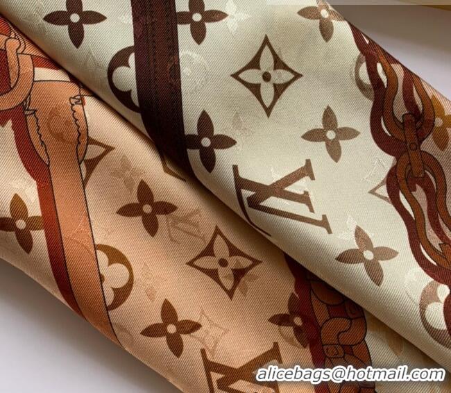 Promotional Louis Vuitton Monogram Confidential Silk Square Scarf 90x90cm LV2636 Brown 2022