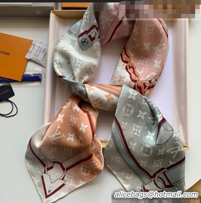 Super Quality Louis Vuitton Monogram Confidential Silk Square Scarf 90x90cm LV2636 Pink 2022