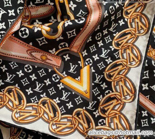 Promotional Louis Vuitton Monogram Forever Silk Square Scarf 90x90cm LV2639 Black 2022