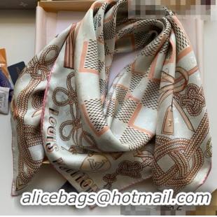 Good Product Louis Vuitton Damier Infinity Silk Square Scarf 90x90cm LV2640 White 2022