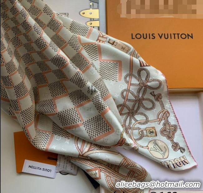 Good Product Louis Vuitton Damier Infinity Silk Square Scarf 90x90cm LV2640 White 2022