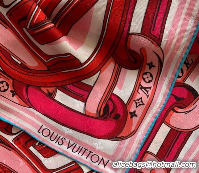 Top Grade Louis Vuitton Bejeweled Silk Square Scarf 90x90cm LV2641 Pink 2022