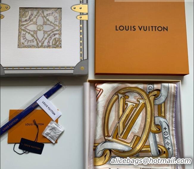 Traditional Specials Louis Vuitton Bejeweled Silk Square Scarf 90x90cm LV2641 White 2022