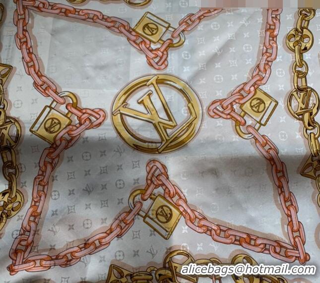 Traditional Specials Louis Vuitton Bejeweled Silk Square Scarf 90x90cm LV2641 White 2022