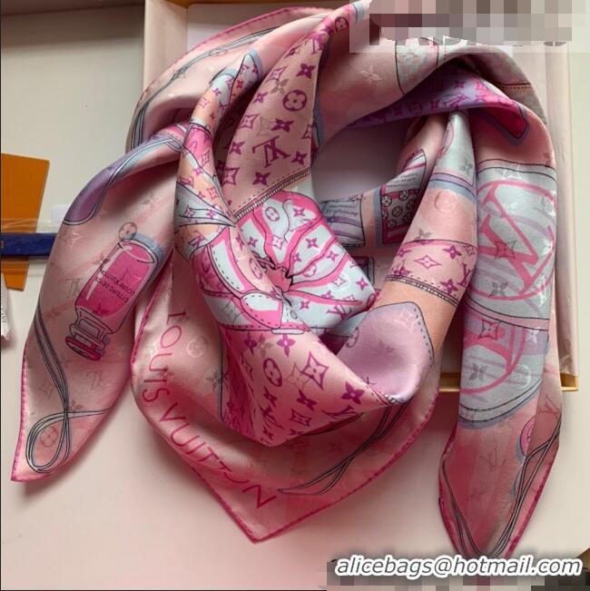 Buy Inexpensive Louis Vuitton LV Knit Silk Square Scarf 90x90cm LV2643 Pink 2022